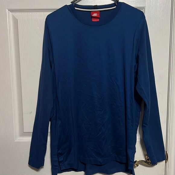 🔥Vintage NIKE Long Sleeve Performance Tee - Single Stitch / Nike Red Tag - Sz L - Picture 1 of 13